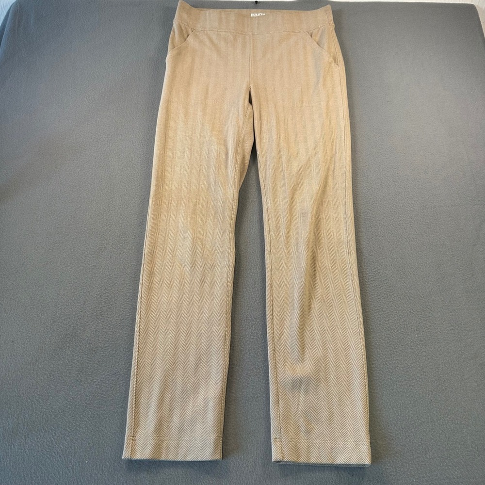 Duluth Trading Co Noga Naturale Herringbone Pants Tan Straight Leg Women S x 31
